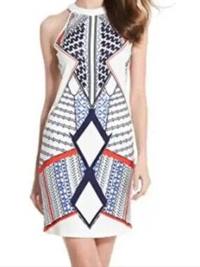 Drimmaks body con dress button behind neck slinky look. Med beige, blue,…